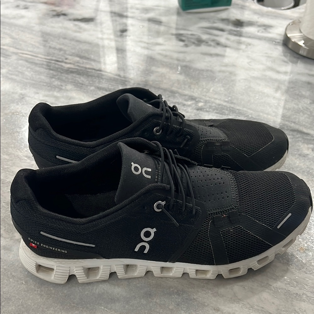 On Running Black and White Athletic Shoes